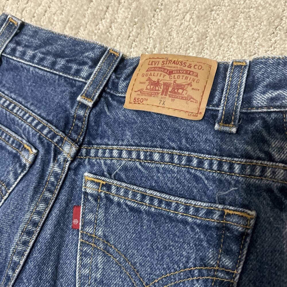 Y2K Levi's 550 Relaxed Fit Jeans Boys Size 7X Blue Denim Everyday Casual - Picture 6 of 8